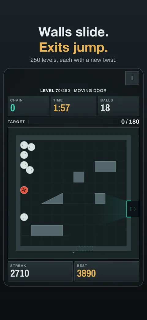 Walls slide, exits jump